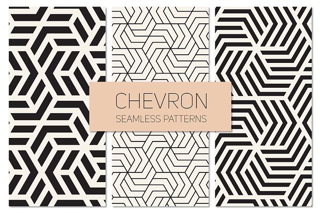 几何背景纹理 Chevron Seamless Patterns. Set 4