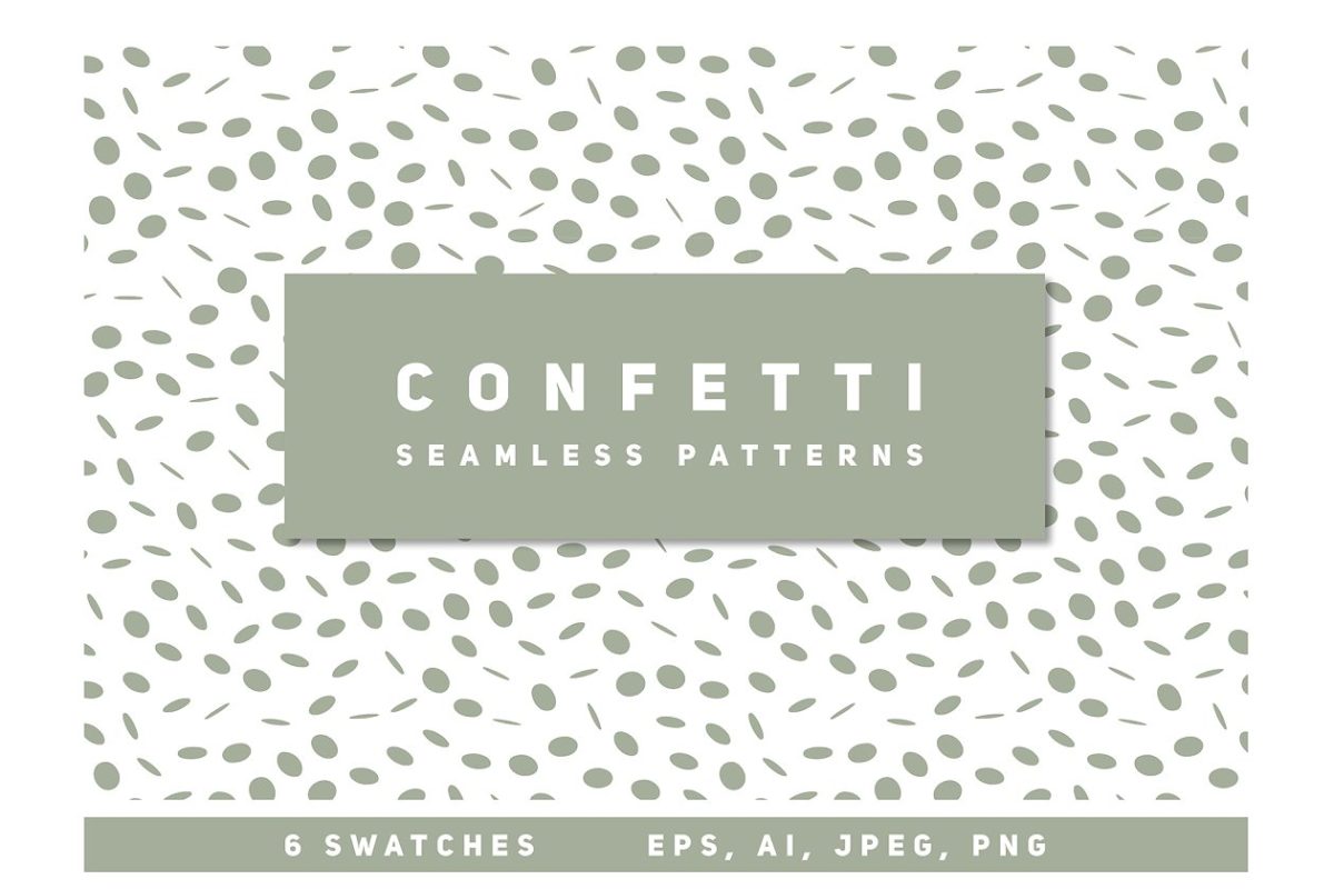 点状无缝图案背景 Confetti Seamless Patterns Set