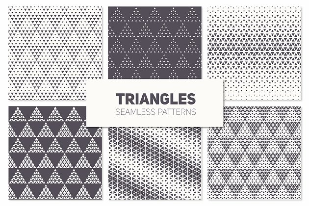 三角形无缝背景纹理 Triangles. Seamless Patterns. Set 3