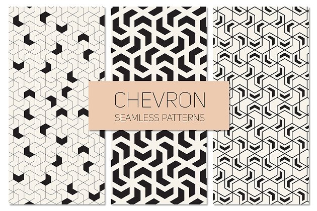 几何无缝背景 Chevron Seamless Patterns Set 2