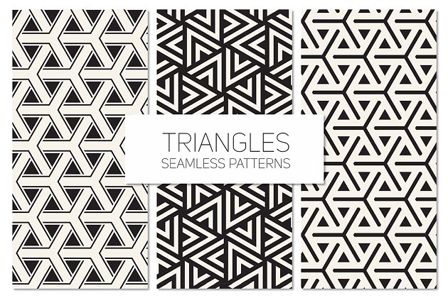 三角形无缝背景图 Triangles. Seamless Patterns Set 6