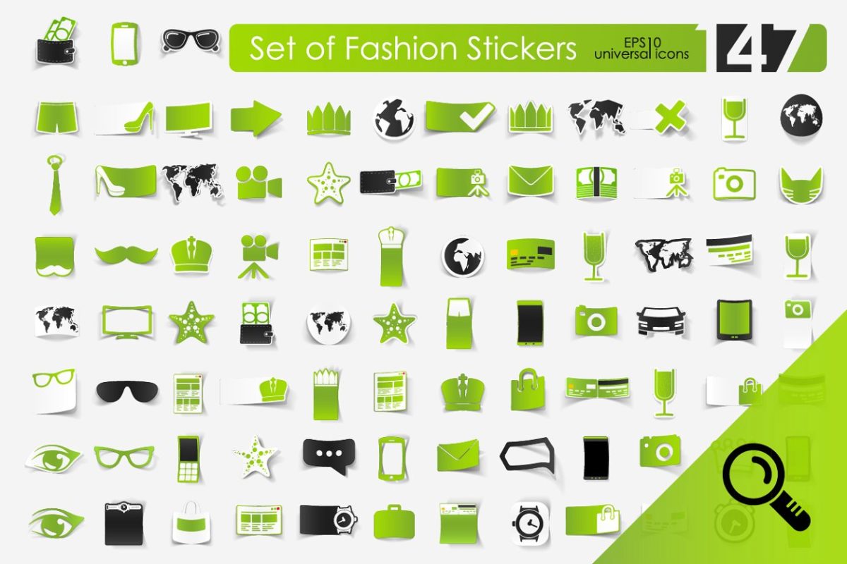 时尚矢量图标下载 147 FASHION stickers