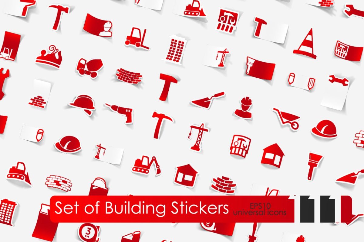 111个建筑图标贴纸 111 building stickers
