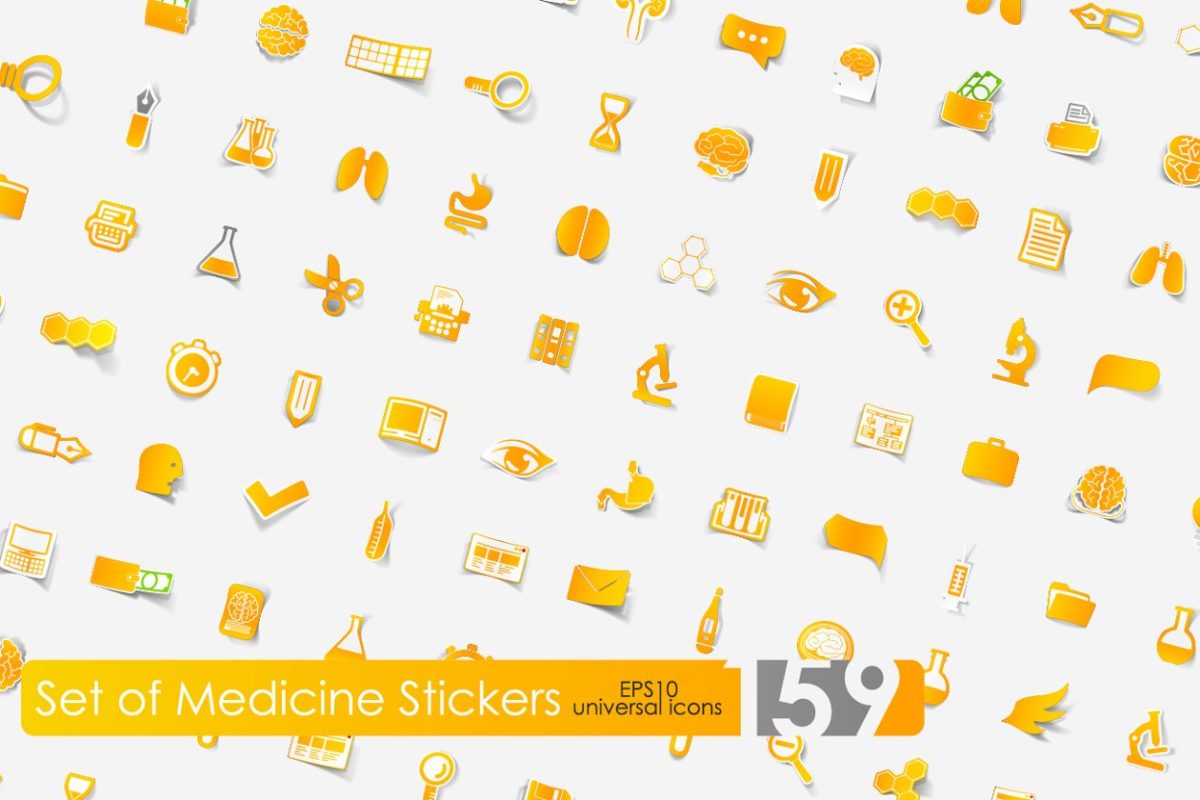 医疗矢量图标大全 159 medicine stickers