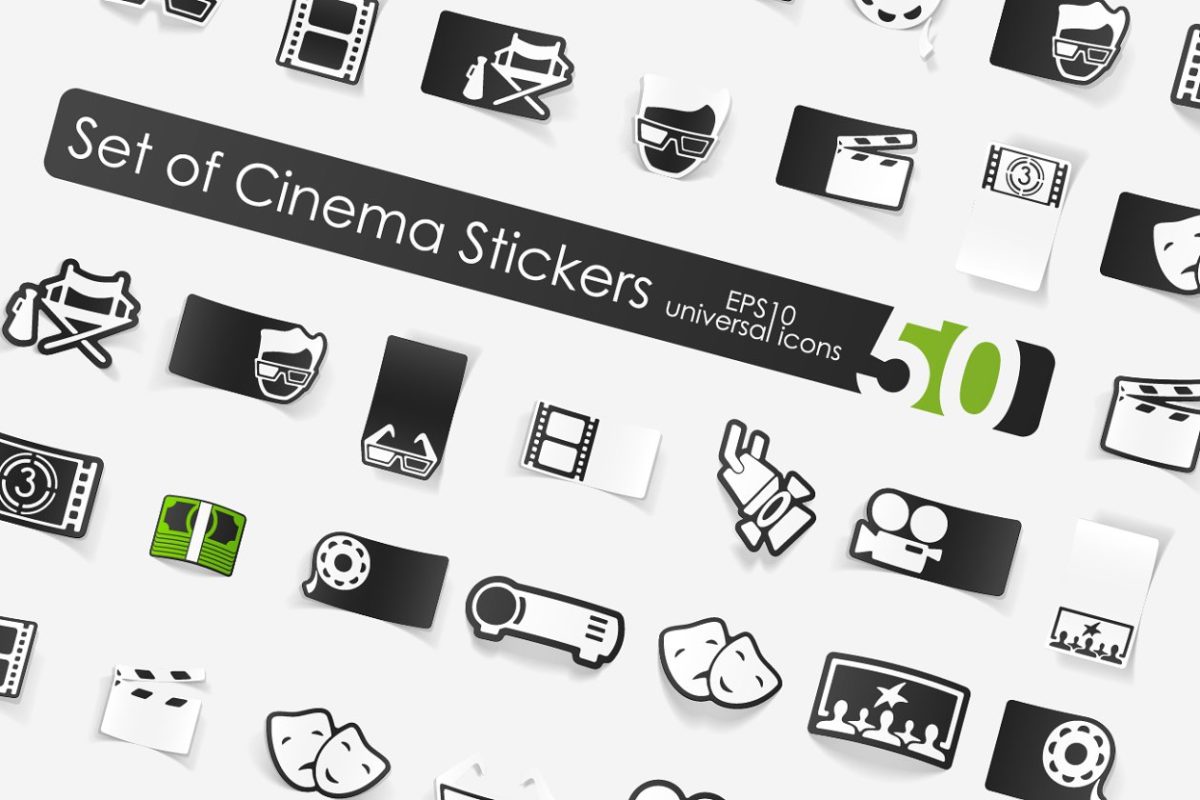 电影图标素材 50 cinema stickers