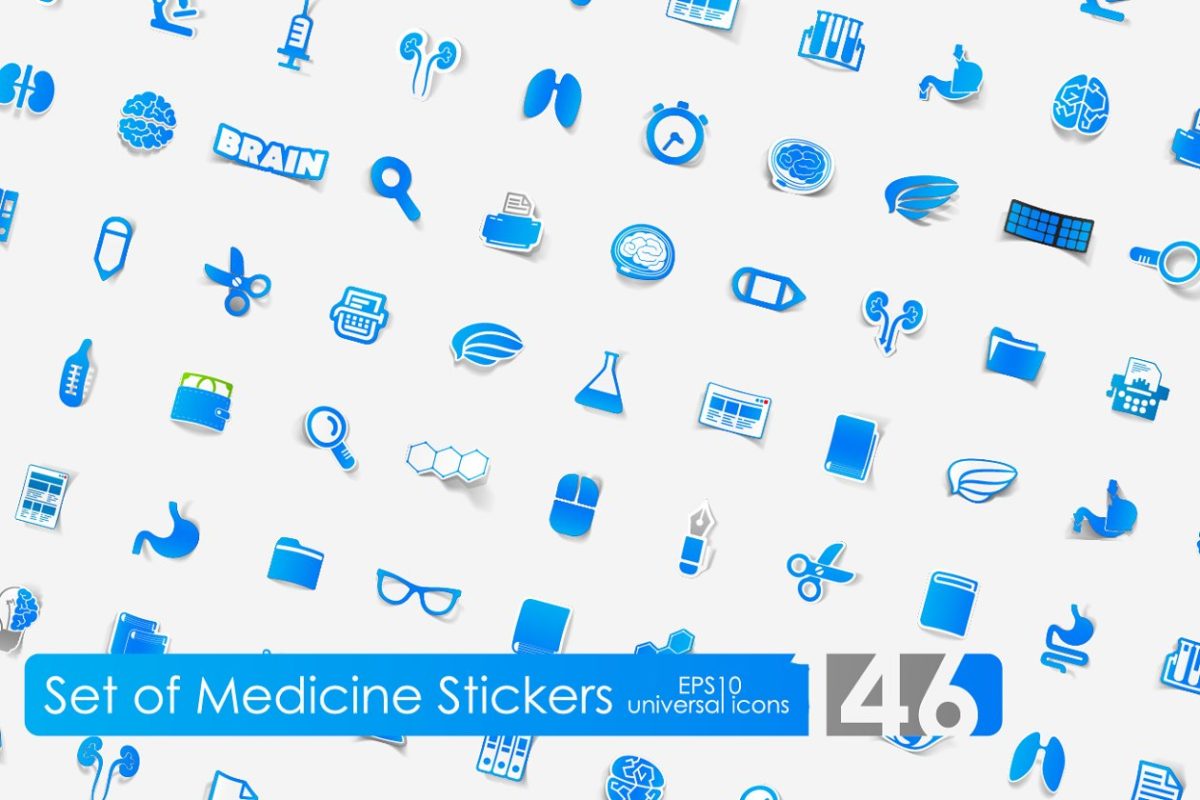 医疗矢量图标大全 146 medicine stickers