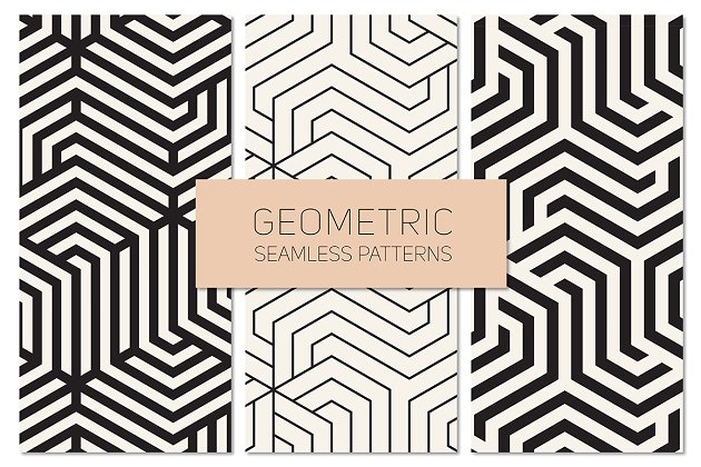 几何无缝背景纹理素材 Geometric Seamless Patterns Set 15