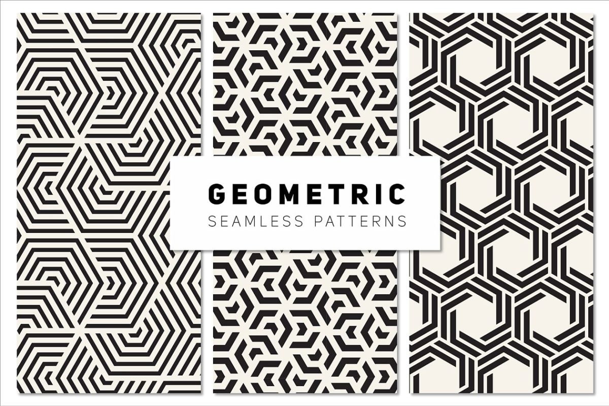 粗体几何无缝图案背景 Bold Geometric Seamless Patterns