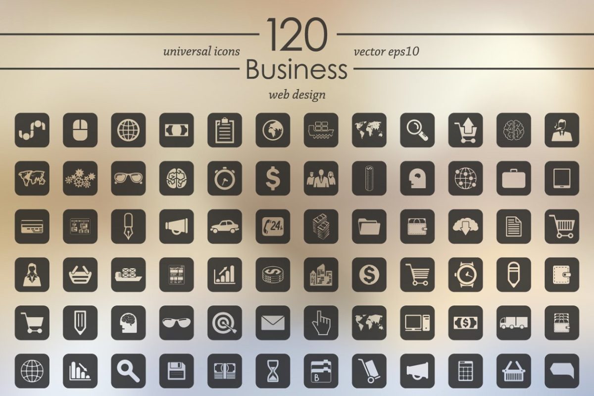 120个商业图标合集 120 business icons