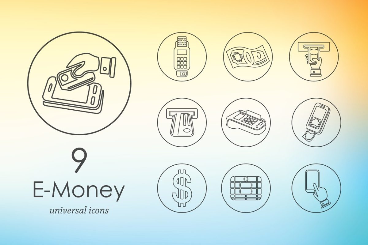 电子货币图标素材 9 e-money icons