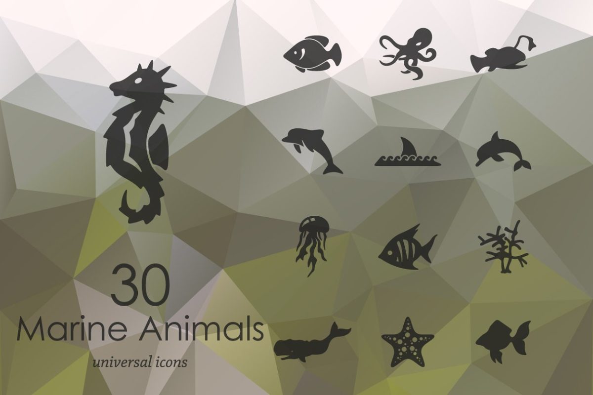 海洋动物图标素材 marine animals icons