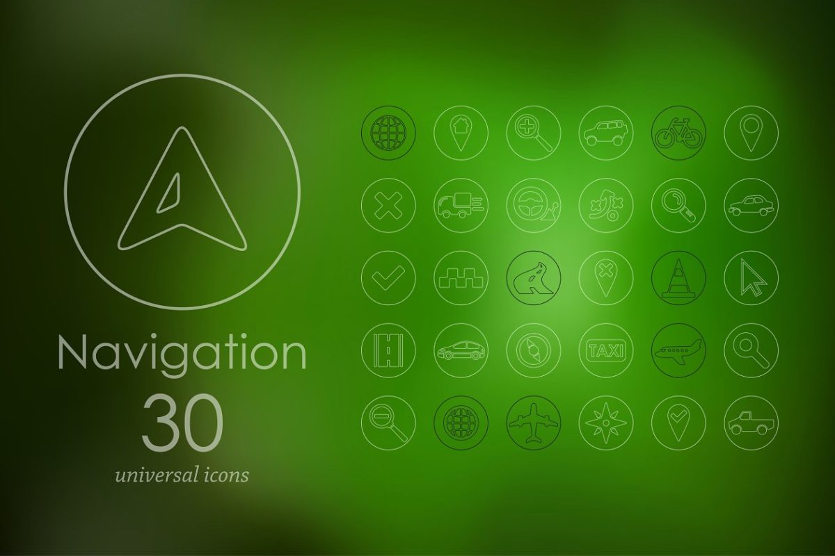 导航矢量图标 30 navigation icons
