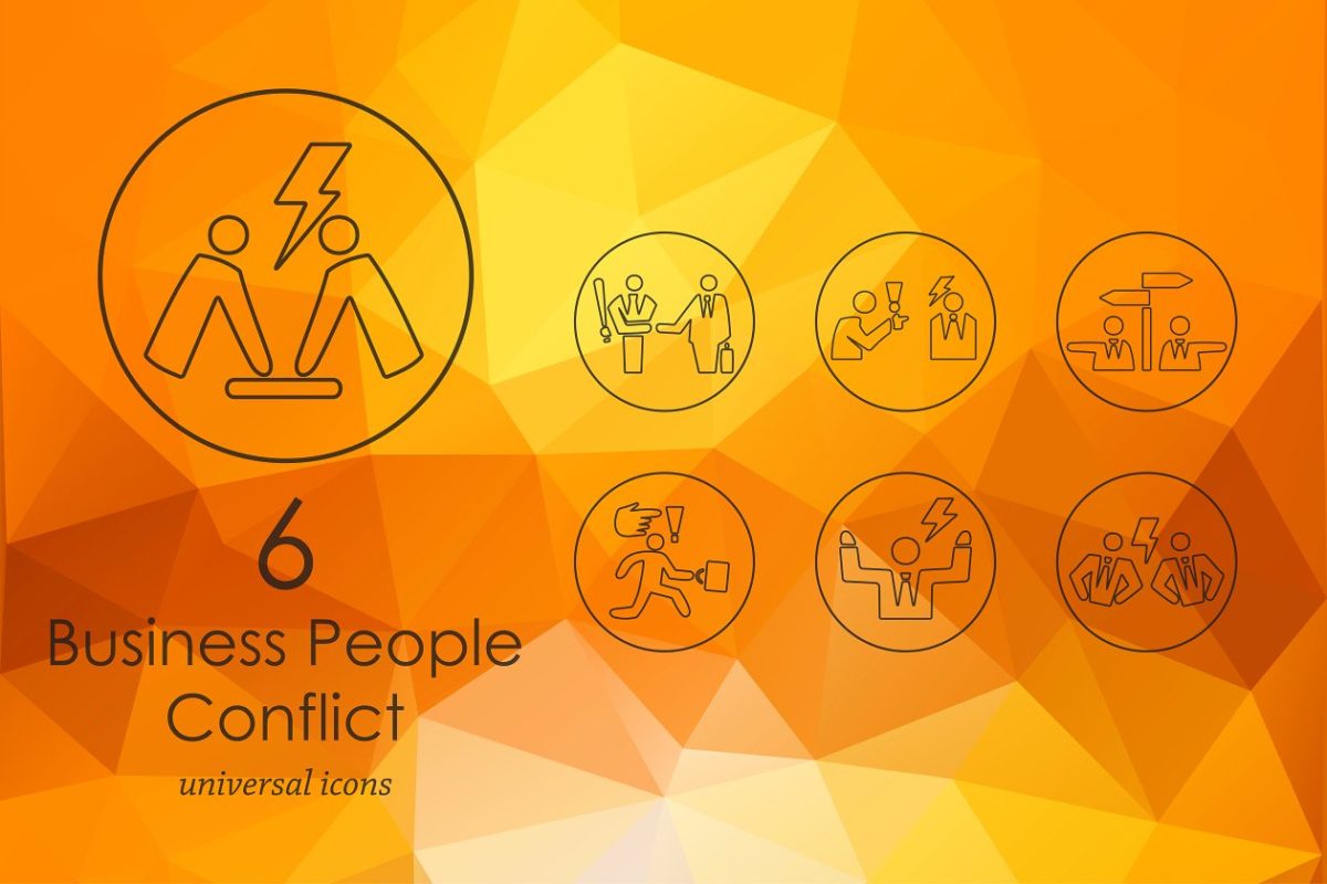 商业人物图标素材 6 business people conflict icon