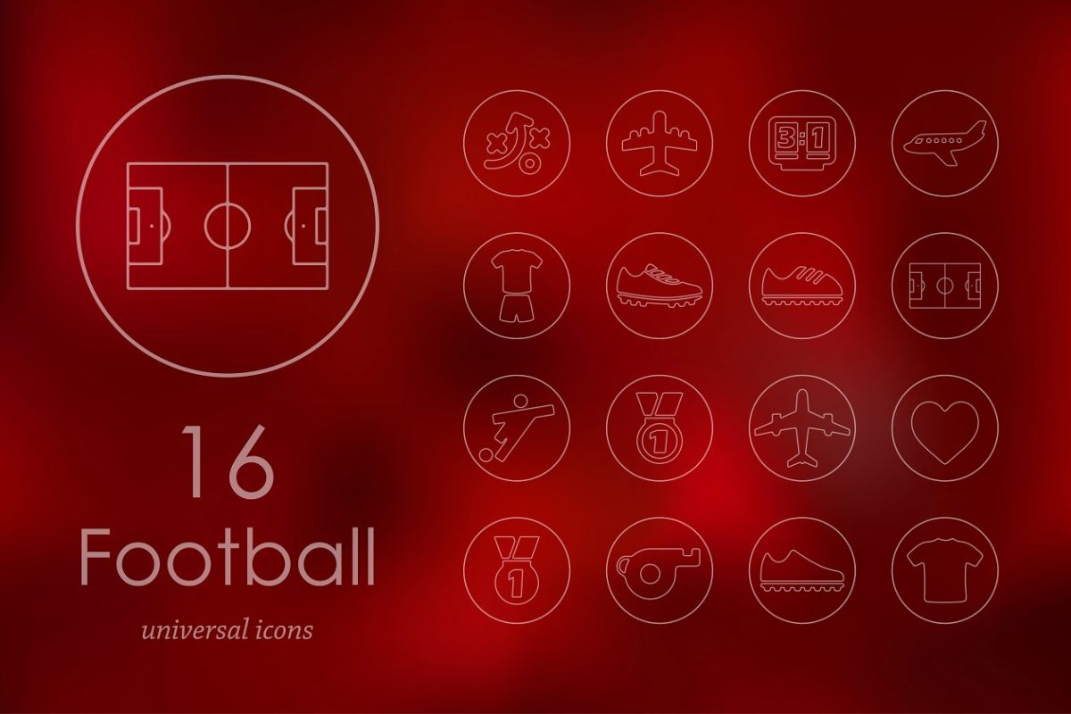足球图标素材 16 football icons