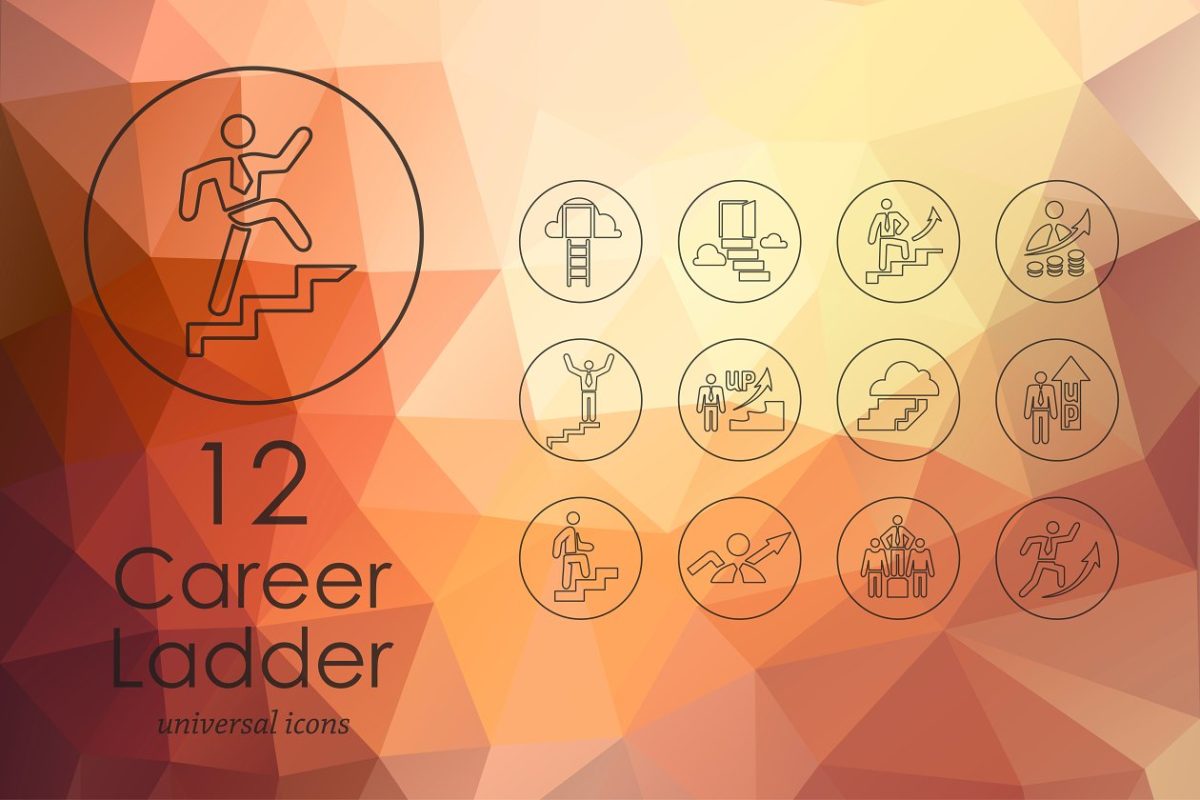 职业阶梯图标素材 12 Career Ladder icons