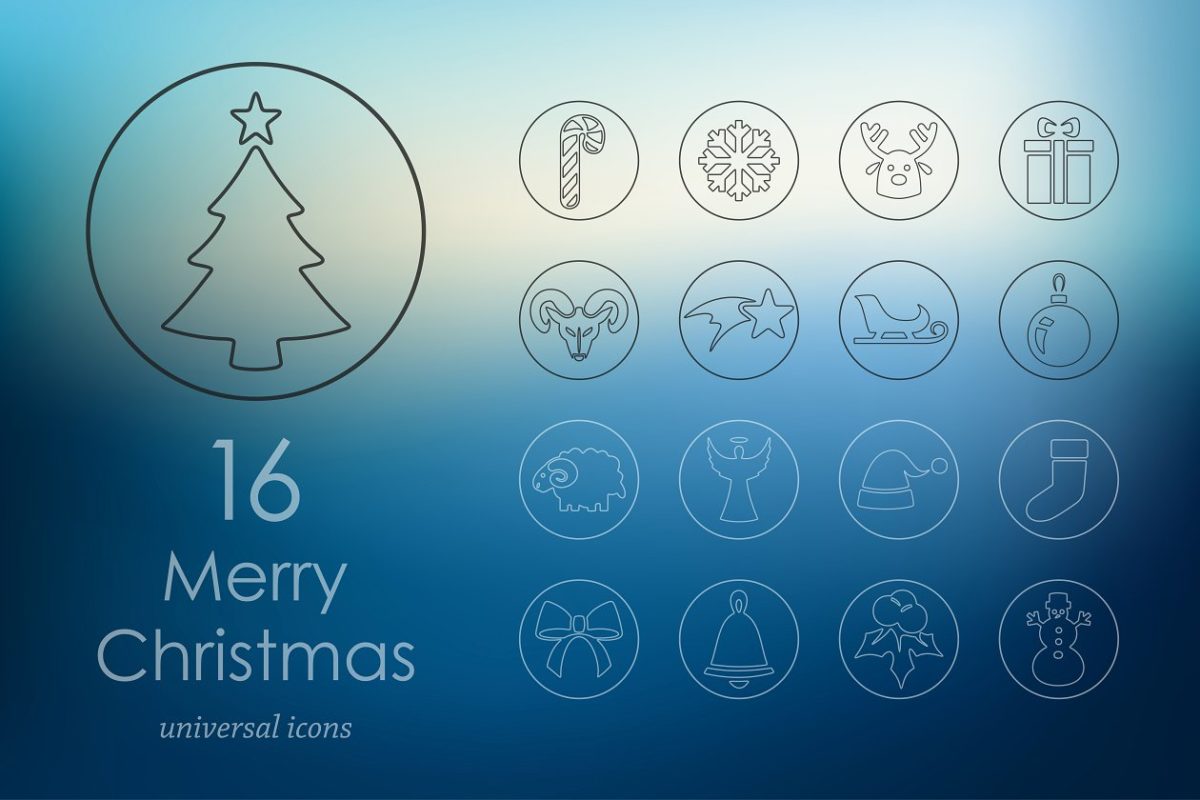 16个圣诞节图标 16 Christmas icons