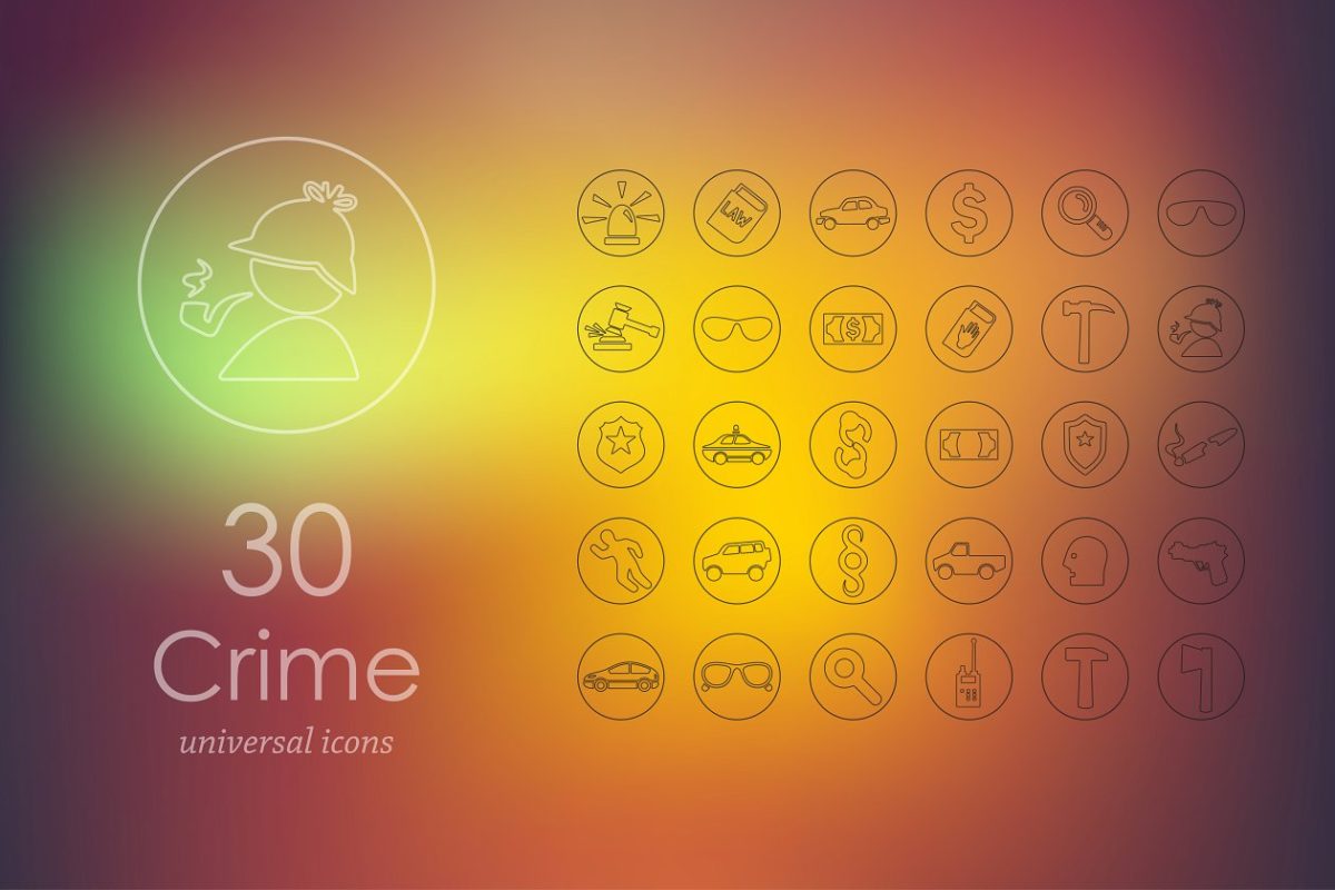 抓捕图标素材 30 crime icons