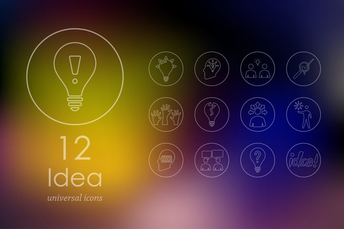 创意图标素材 12 idea line icons