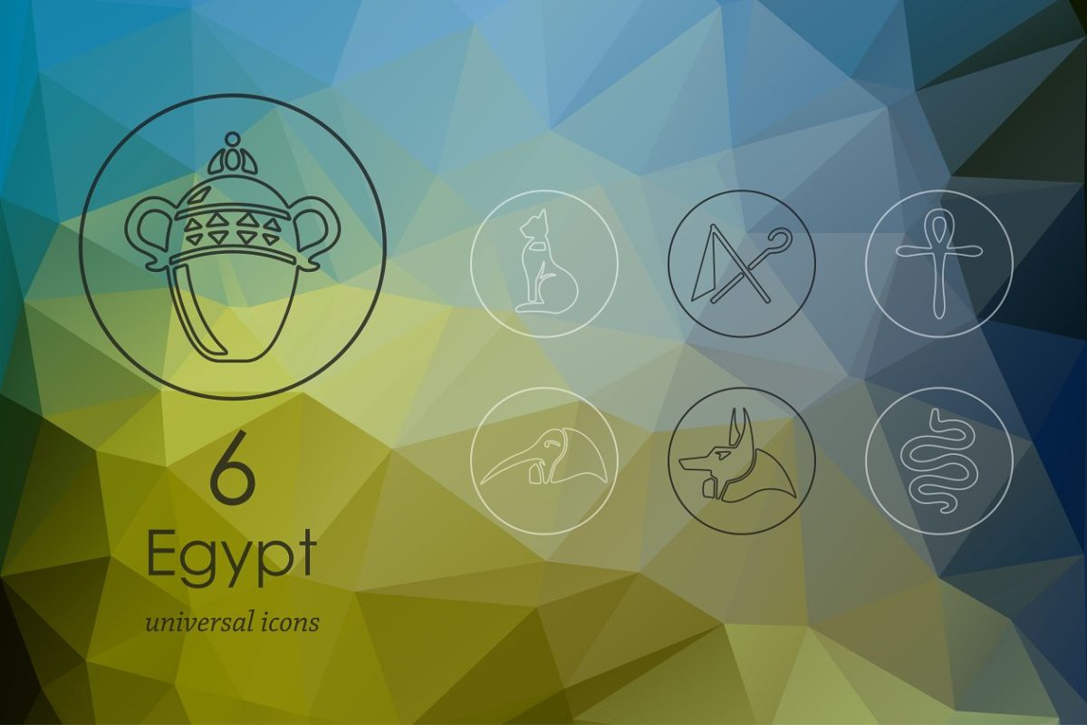 6个埃及元素图标 6 Egypt icons