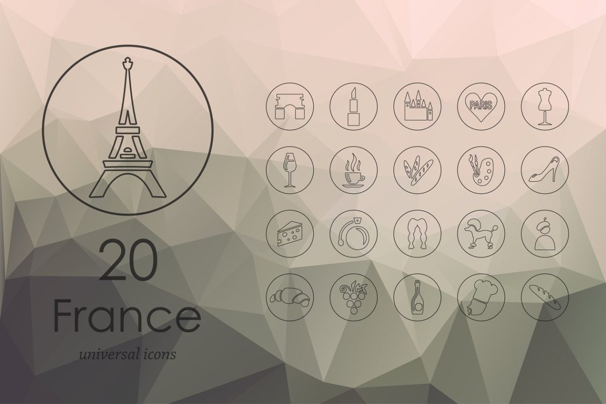 20个法国主题图标 20 France icons