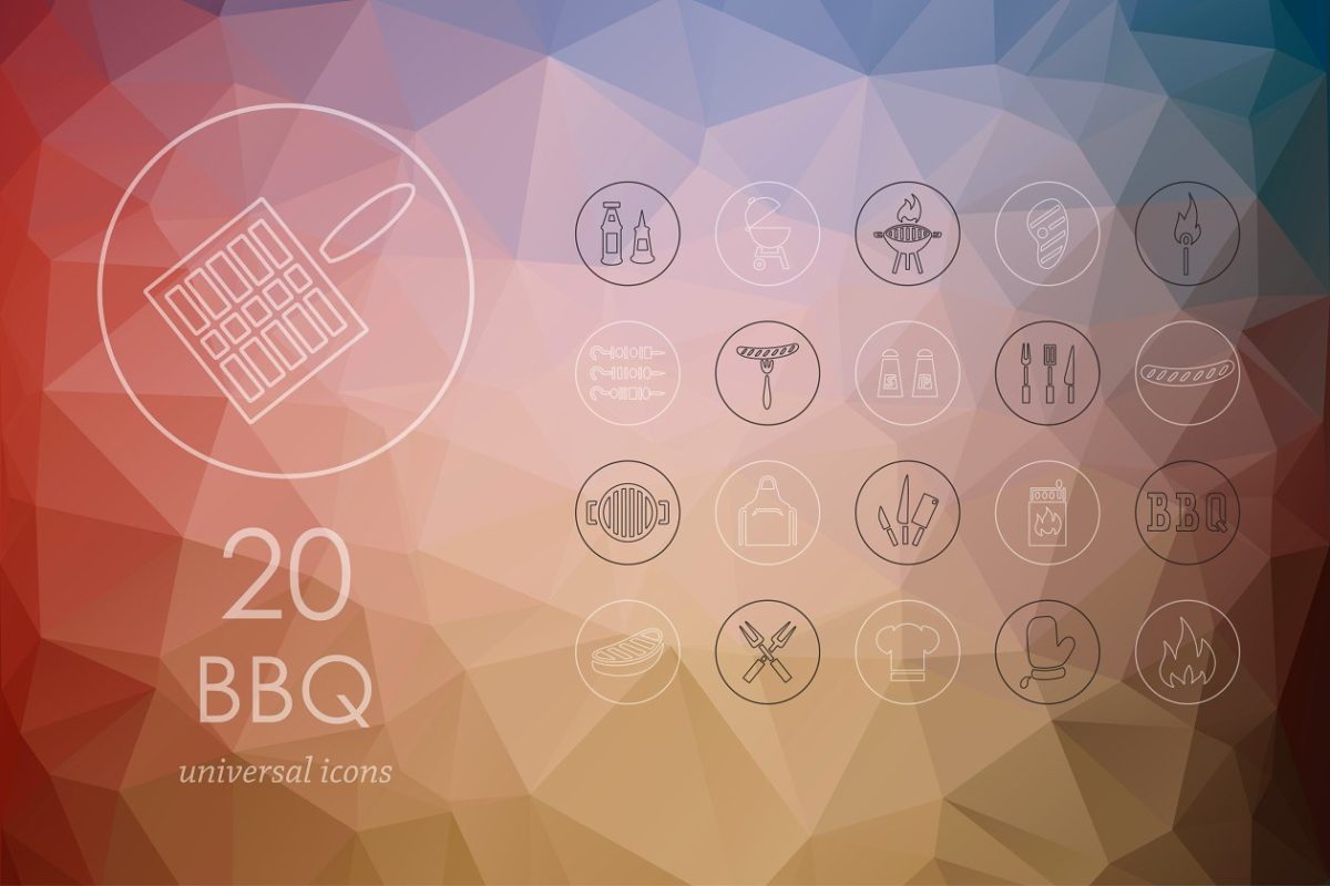 烧烤图标素材 20 BBQ icons