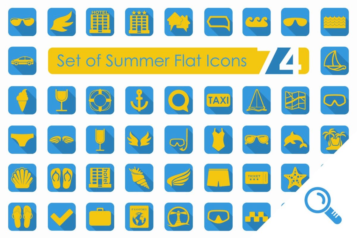 夏季图标素材 74 SUMMER flat icons