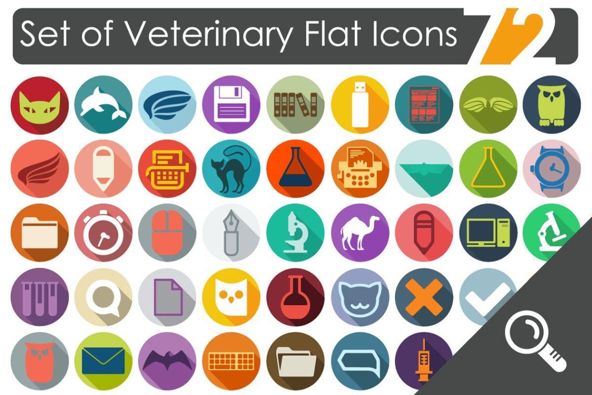 兽医图标素材 72 VETERINARY flat icons