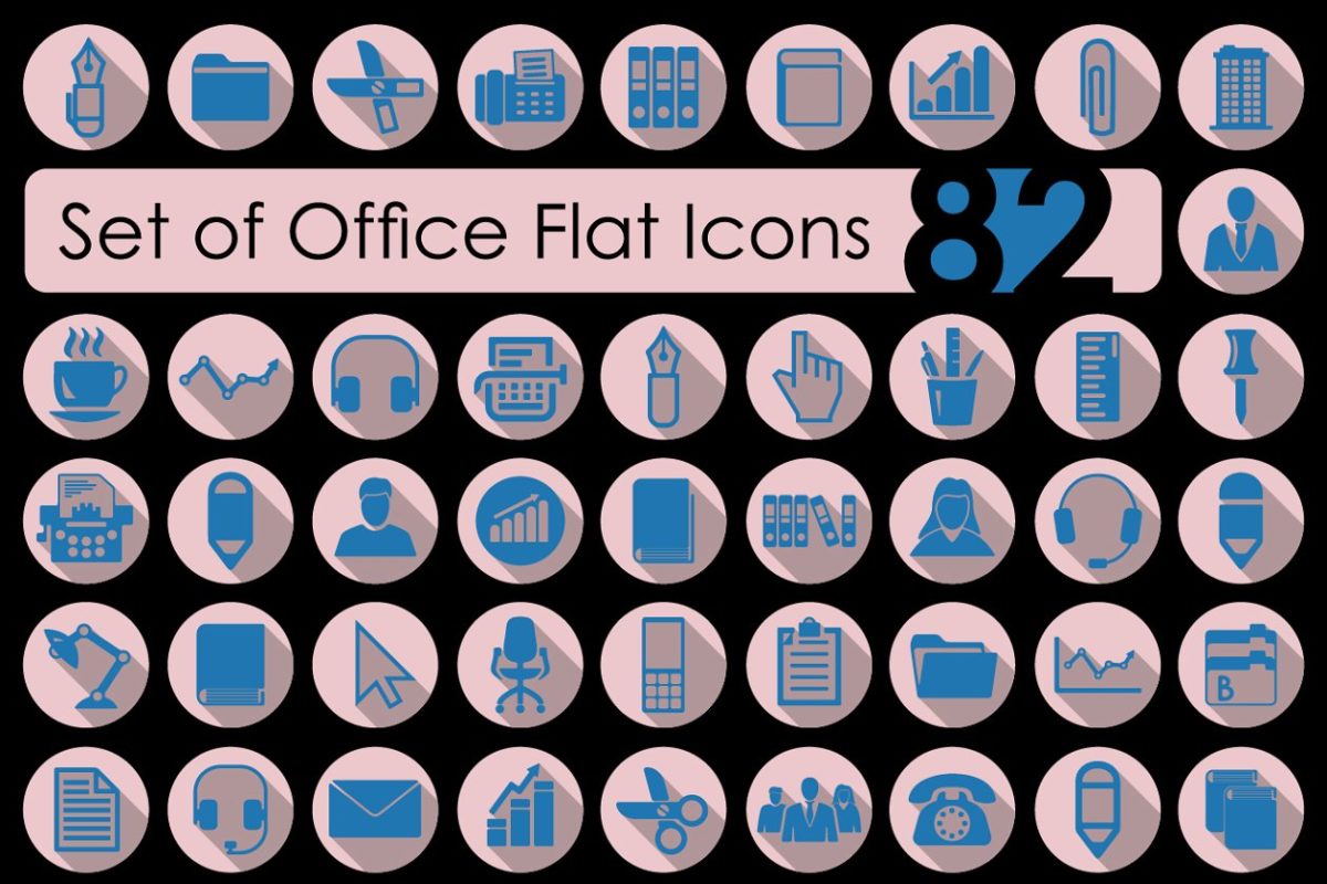 办公室图标素材 Set of office icons
