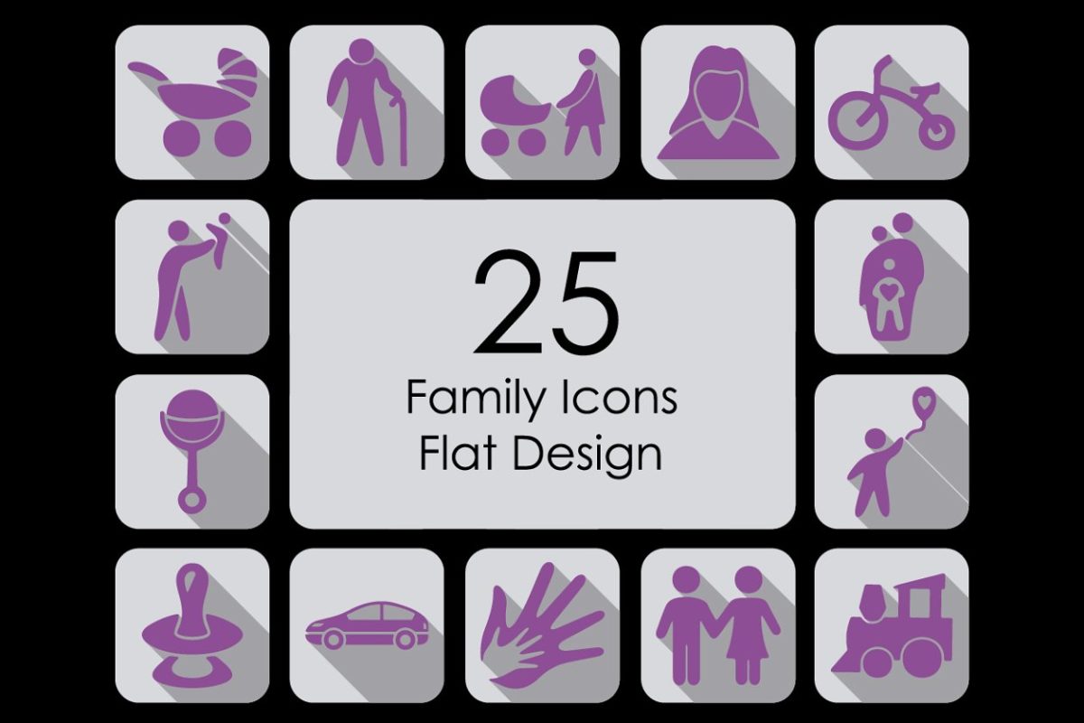 家庭图标素材 Set of family icons