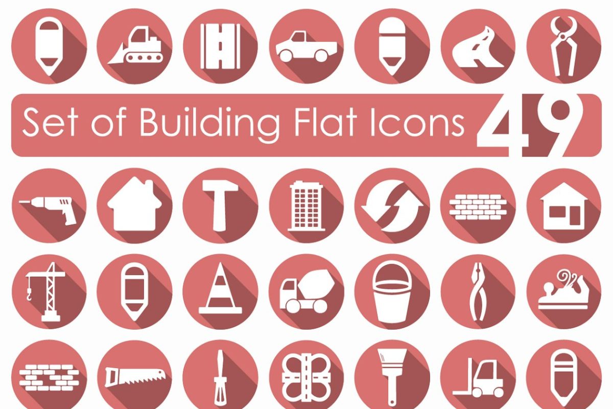 建筑图标素材 Set of building icons