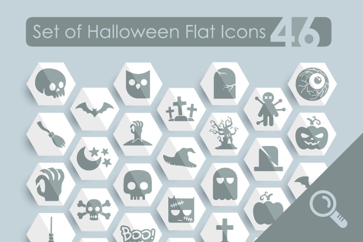 万圣节图标素材 46 HALLOWEEN flat icons