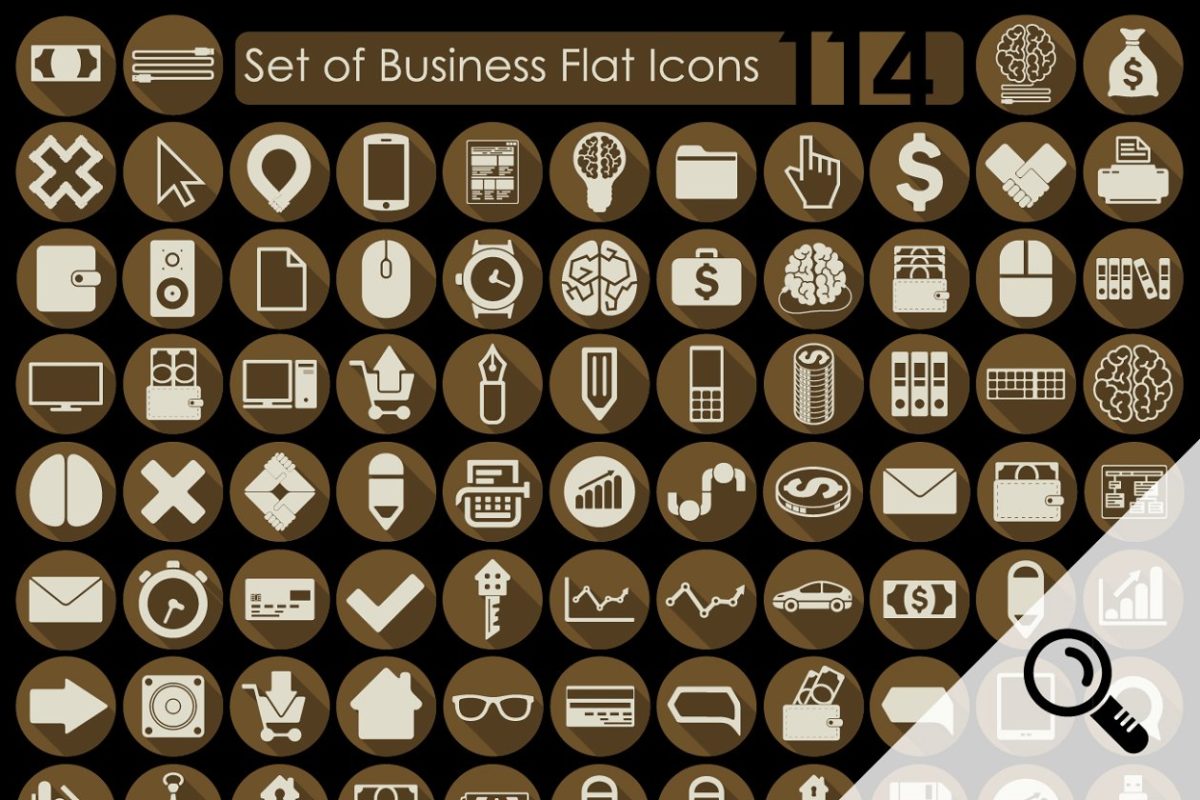 商业网页图标素材 114 BUSINESS flat icons