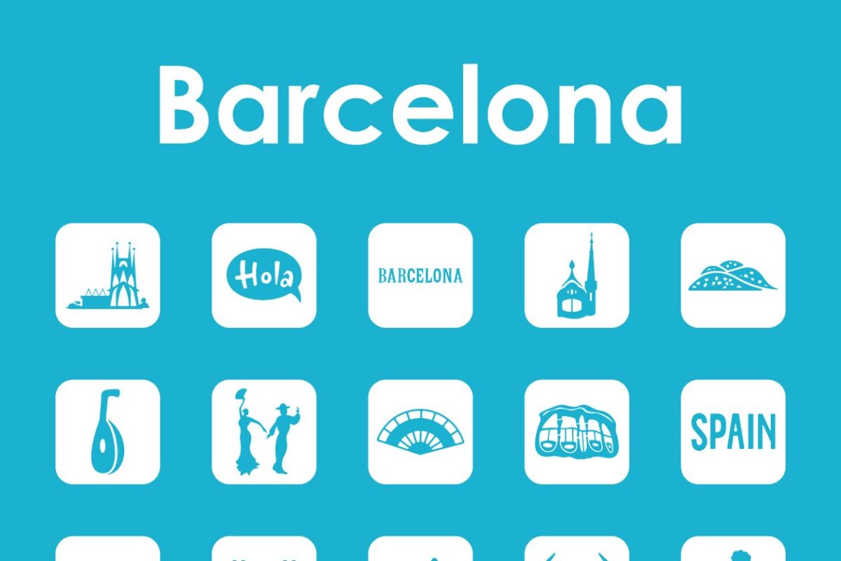 巴塞罗那元素图标 Barcelona simple icons