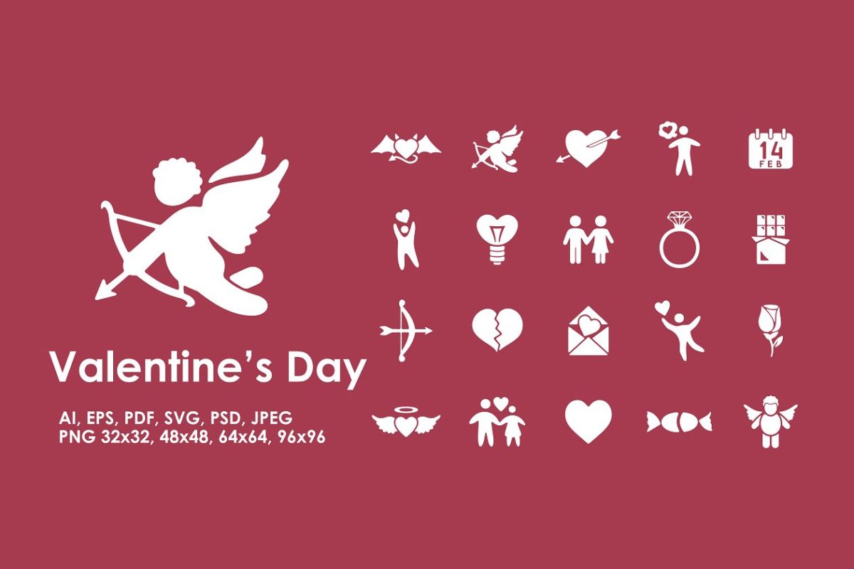 情人节图标素材 20 Valentine’s Day icons