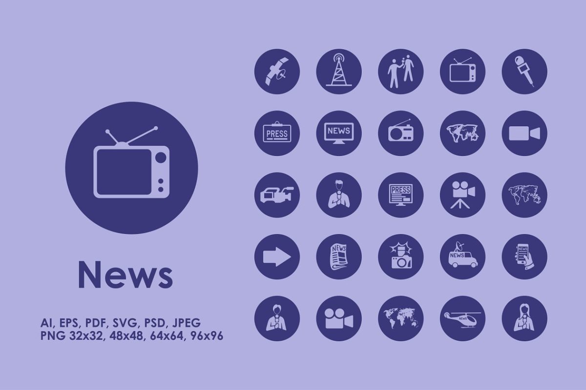 新闻矢量图标素材 25 news icons