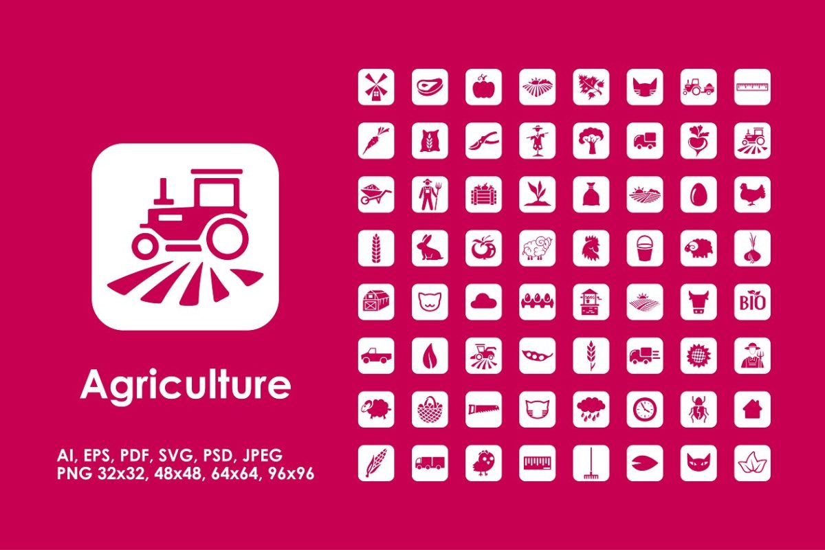 农业矢量图标 64 agriculture icons
