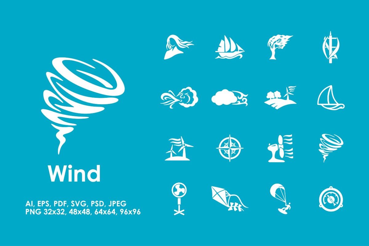 手机天气图标素材 16  wind icons