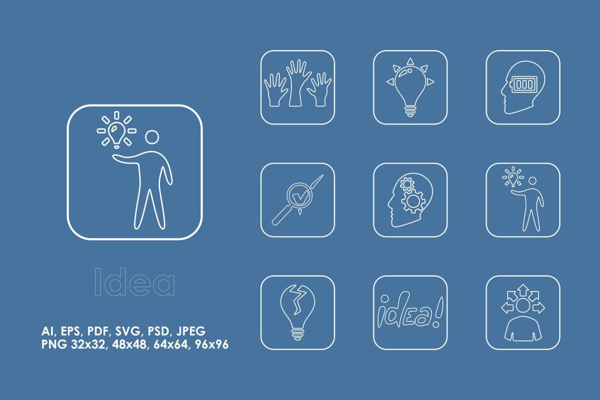 想法图标素材 9 idea icons