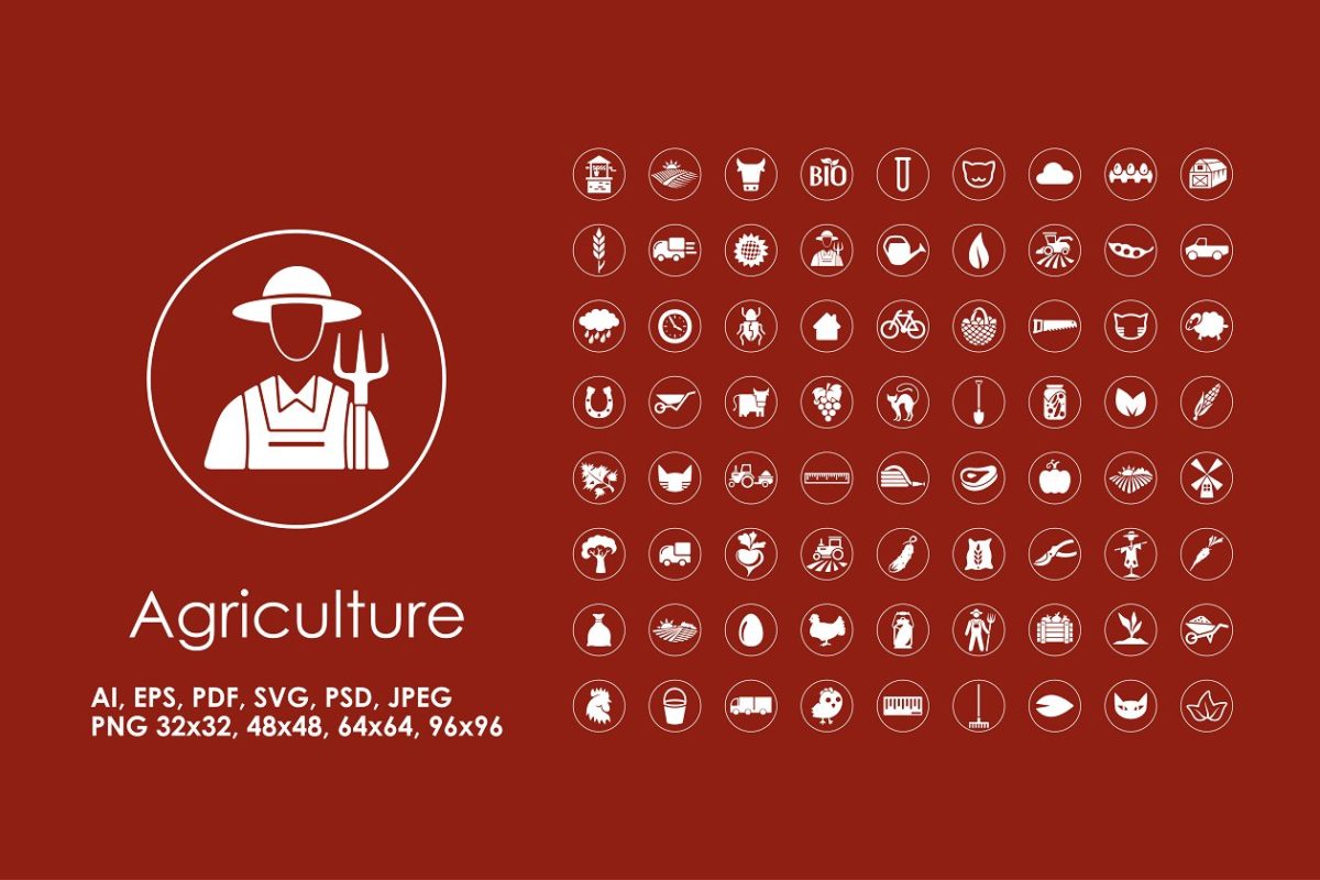 农业矢量图标下载 72 Agriculture icons