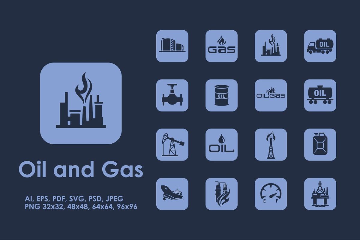 石油天然气图标素材 16 oil and gas icons