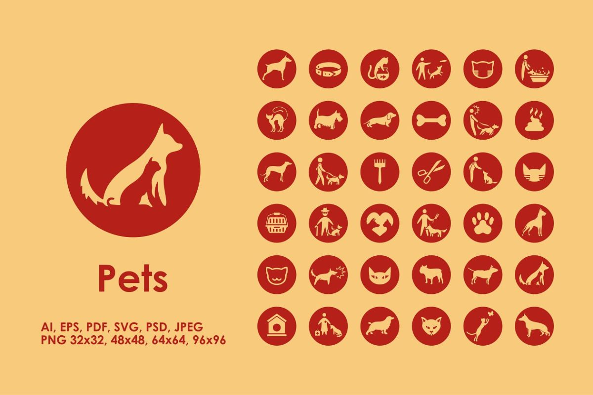 宠物APP网页图标 36 pets icons