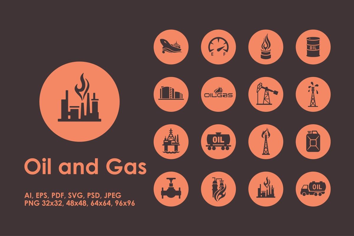 16个石油和天然气图标 16 oil and gas icons