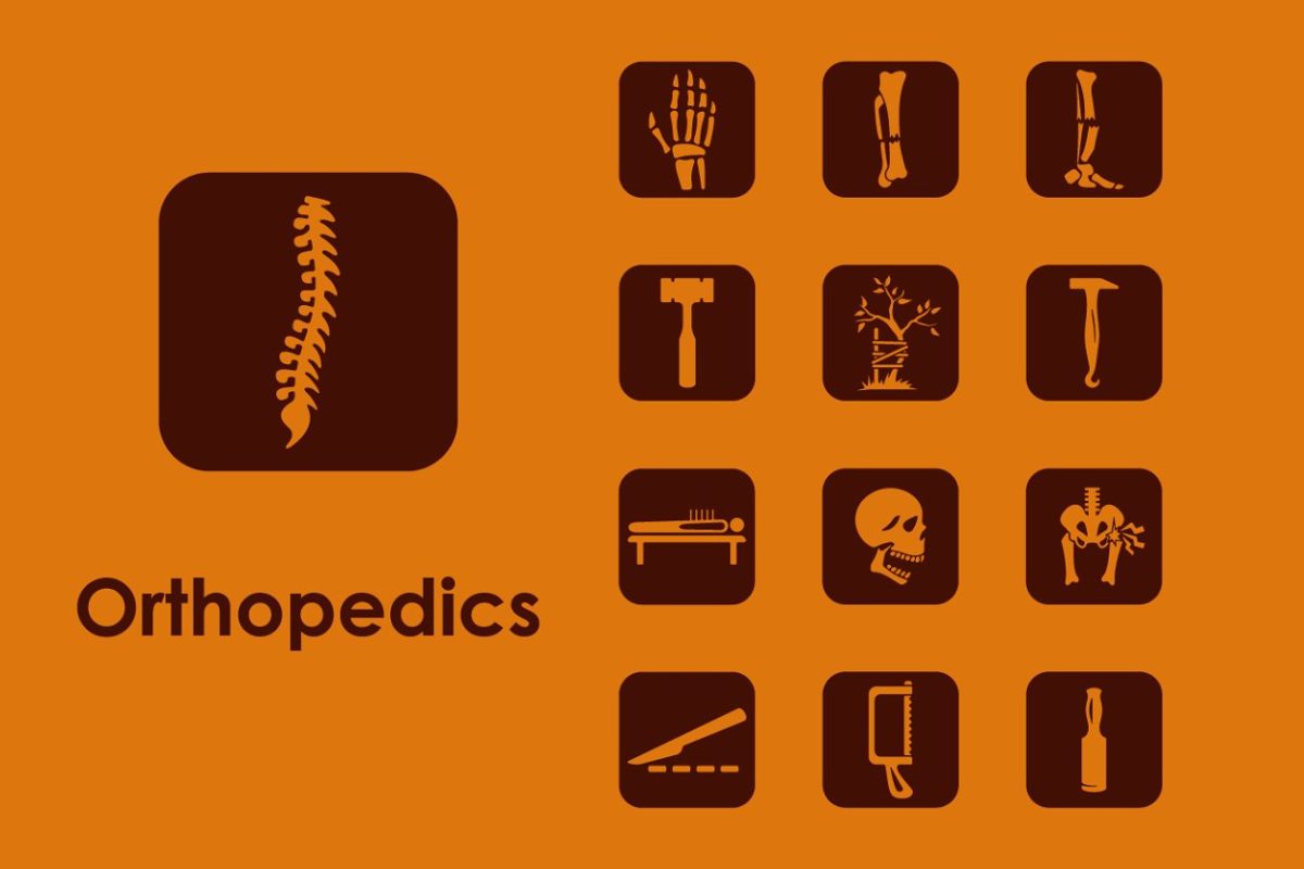 骨科图标素材 Set of orthopedics simple icons