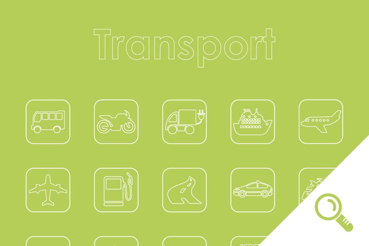 简单的交通工具图标 25 TRANSPORT simple icons
