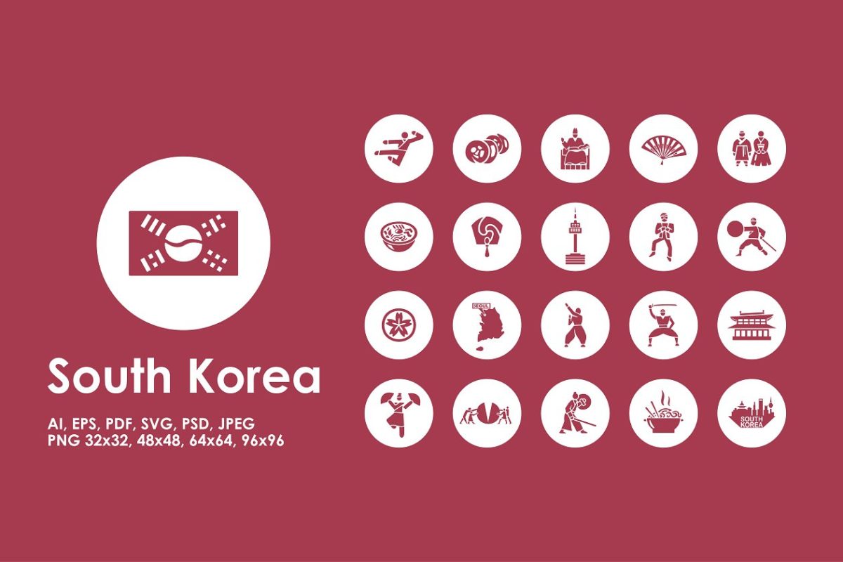 韩国旅行主题图标 South Korea icons