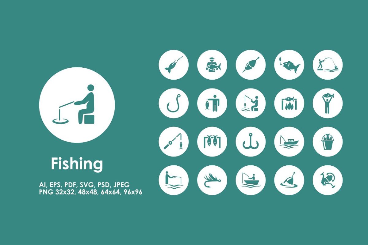 钓鱼图标素材 Fishing icons
