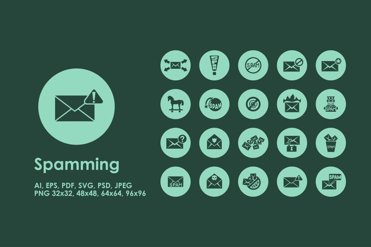垃圾邮件相关的图标套装 Spamming simple icons