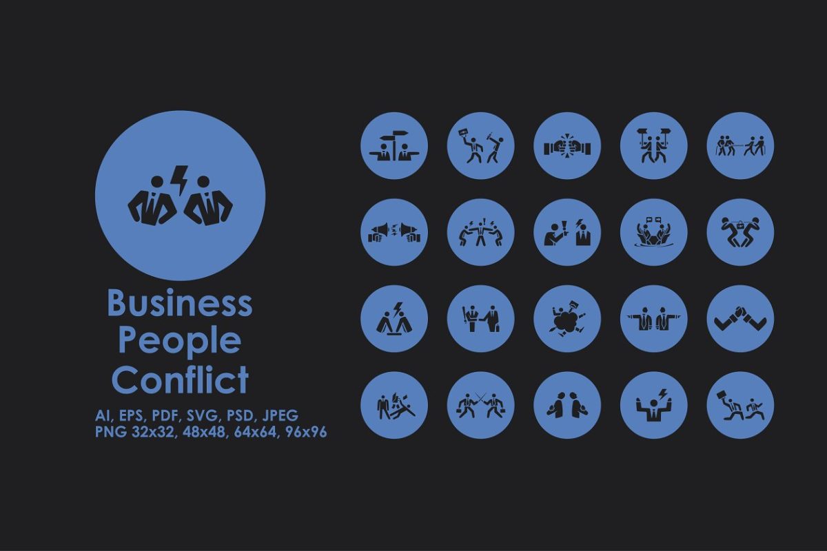 商业人物冲突图标 Business People Conflict icons