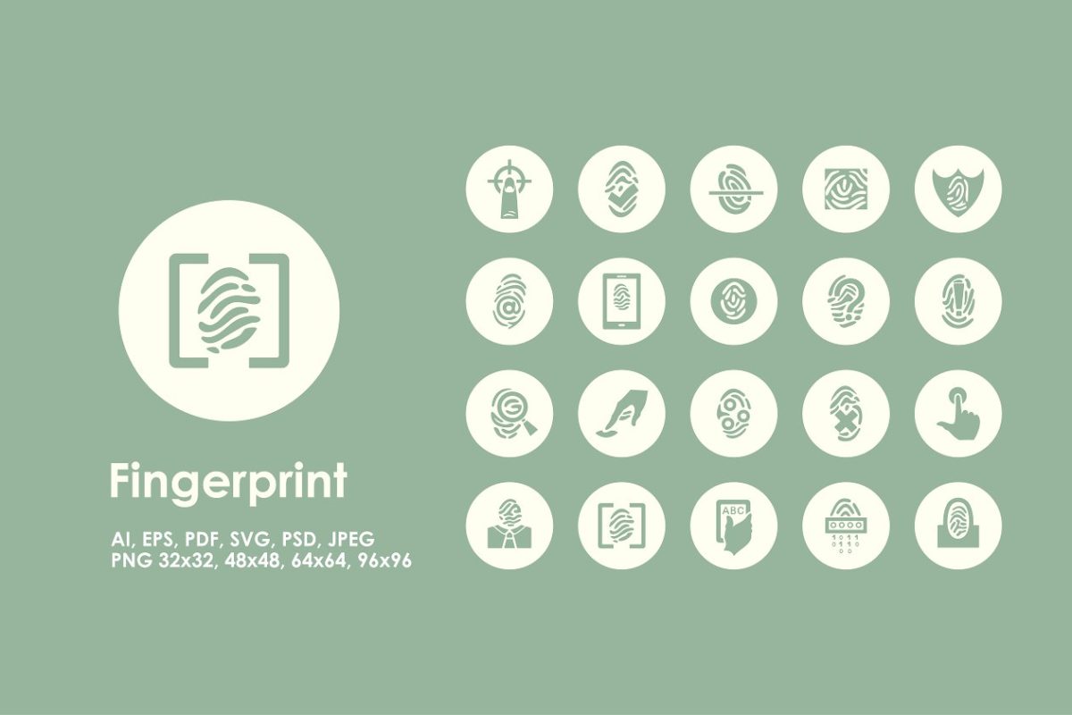 指纹图标素材 Fingerprint simple icons