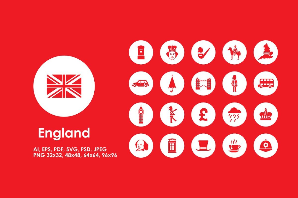 英国元素图标 England simple icons